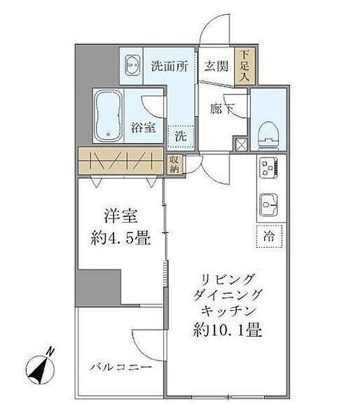 パインステージ白金高輪 902｜東京都港区高輪１丁目(賃貸マンション1LDK・9階・37.44㎡)の写真 その2