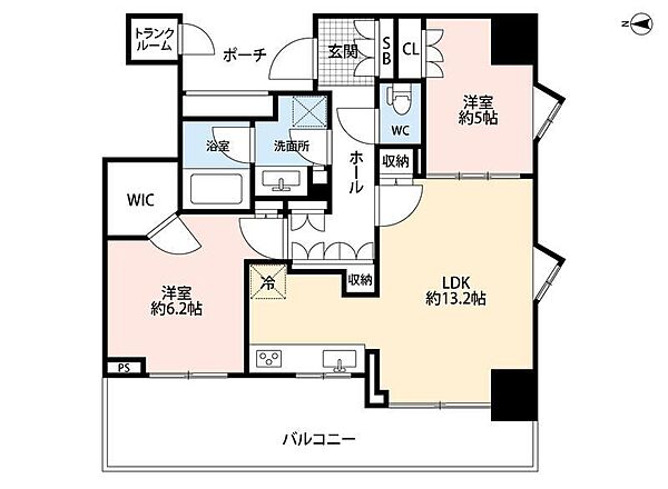 ワールドシティタワーズ ブリーズタワー 5-2906｜東京都港区港南４丁目(賃貸マンション2LDK・29階・58.98㎡)の写真 その2