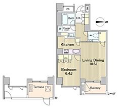 ラフォンテ麻布十番 602 ｜ 東京都港区東麻布３丁目5-7（賃貸マンション1LDK・6階・51.33㎡） その2