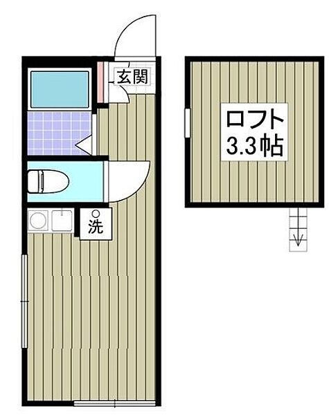 神奈川県横浜市港北区篠原東3丁目(賃貸アパート1R・2階・12.80㎡)の写真 その3