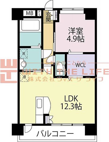 プラムフィールド東櫛原 203号｜福岡県久留米市東櫛原町(賃貸マンション1LDK・2階・45.36㎡)の写真 その2