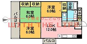 サザンコート中央町 601号 ｜ 福岡県久留米市中央町19-15（賃貸マンション3LDK・6階・69.00㎡） その2