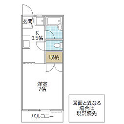 コーポクレール 1Kの間取図画像