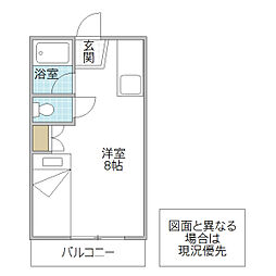 プレミール西原A ワンルームの間取図画像