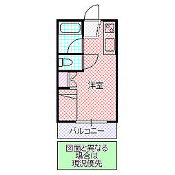 プレミール西原A ワンルームの間取図画像