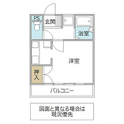 グランパルAZ2 ワンルームの間取図画像