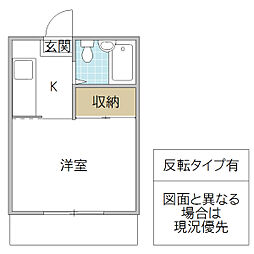 Mハイツ I 1階1Kの間取り