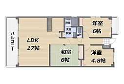 アーサー宗像アクシス 3LDKの間取図画像