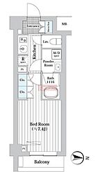 プレール・ドゥーク新宿Ｗｅｓｔ 1階1Kの間取り