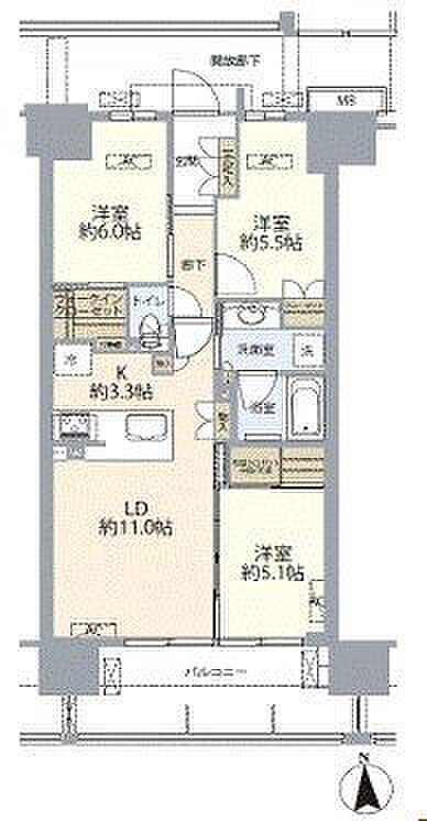3LDK 間取り