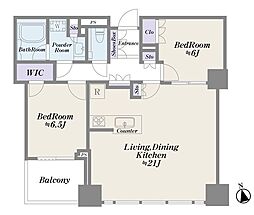 シティタワーズ豊洲ザ・シンボル 2LDKの間取図画像