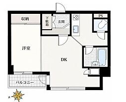 サンライズ千駄木 1DKの間取図画像