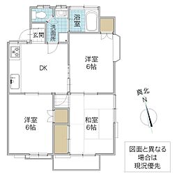 旭ルーミー30 3DKの間取図画像