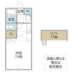 ELLE ワンルームの間取図画像