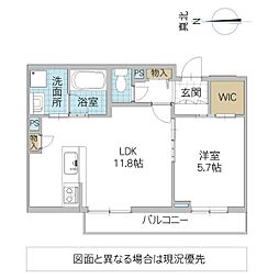レスタシア II 2階1LDKの間取り