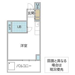 サンライフ土浦港町 ワンルームの間取図画像