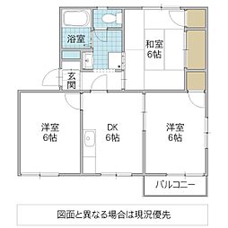 ジュネスK.N. 3DKの間取図画像