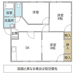 フレグランス牛久A 3DKの間取図画像