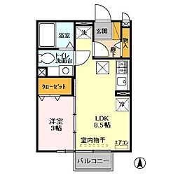 エスペランサA 1LDKの間取図画像