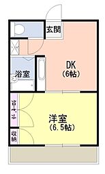 ローズガーデン 1DKの間取図画像