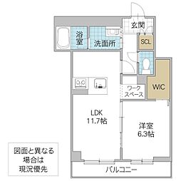 ラヴォラーレ 1LDKの間取図画像