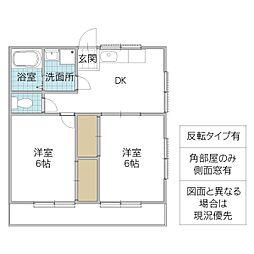 サクラハイツ 2DKの間取図画像
