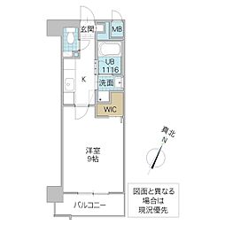 Legabene柏の葉 11階1Kの間取り