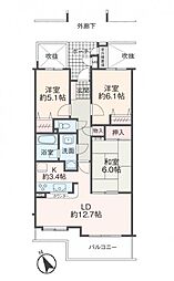 間取図画像 3LDK