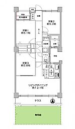 藤和シティホームズ登戸 3LDKの間取図画像