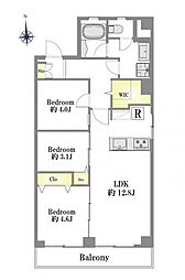 東海経堂マンション 3LDKの間取図画像
