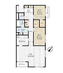 経堂グランドヒルズ 2LDKの間取図画像