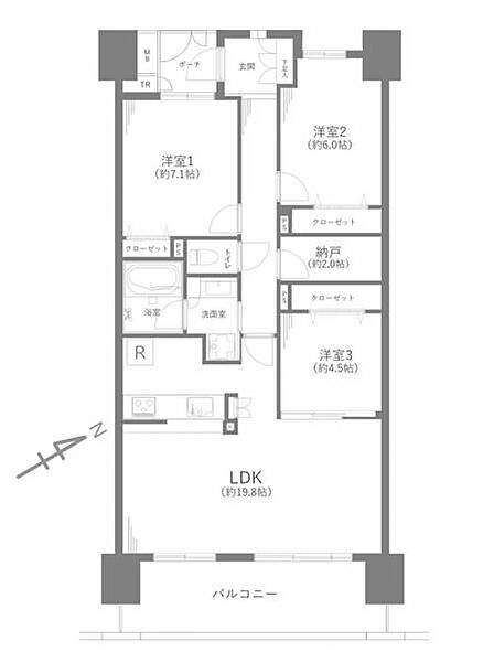 3LDK 間取り