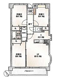 ドラゴンマンション町田弐番館 3LDKの間取図画像