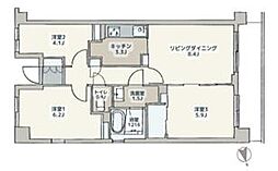 府中武蔵野台グランドハイツ 3LDKの間取図画像