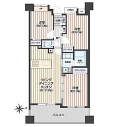 日神パレステージ聖蹟桜ヶ丘 3LDKの間取図画像