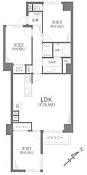 トーカンマンション立川第2 3LDKの間取図画像