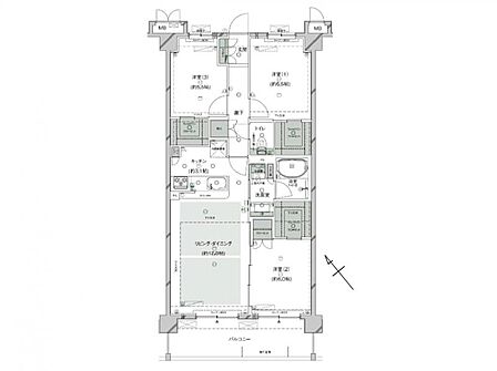 3LDK、専有面積78.10m2、南西向け、各室WIC完備