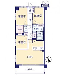 プレシス多摩永山レヴィエ 3LDKの間取図画像