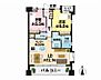 間取り：2LDK、専有面積54.80m2、南向け角部屋