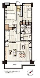 クレストフォルム蓮根城北公園 2SLDKの間取図画像