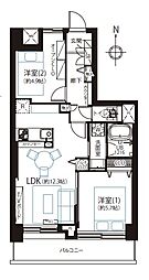 メイツ大森西 2LDKの間取図画像