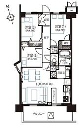エンゼルピュア大森 3LDKの間取図画像