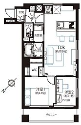 宏和マンション 2LDKの間取図画像