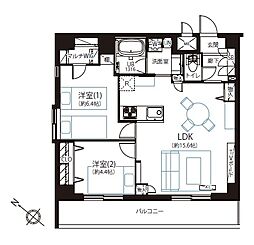 マンションアクロス西巣鴨 2LDKの間取図画像