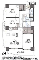 ライオンズタワー赤羽 3LDKの間取図画像
