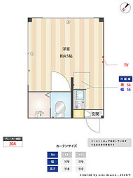 ソレイユルヴァン河田町 ワンルームの間取図画像