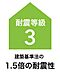 その他：最も高いレベルが耐震等級3で、等級1の1.5倍の地震力に耐えられる強度です。つまり震度6強〜7レベルの1.5倍の力に対して、倒壊・崩壊しないような強度が求められます。