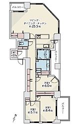 レジデンスタワー大通公園 3SLDKの間取図画像
