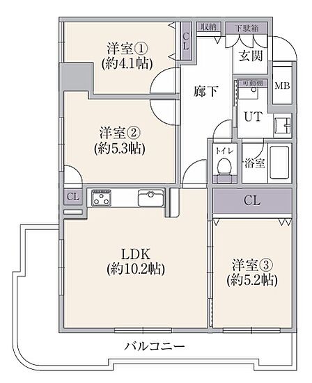 3LDK 間取り