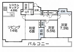ヴィラルーチェ稲積公園 3LDKの間取図画像